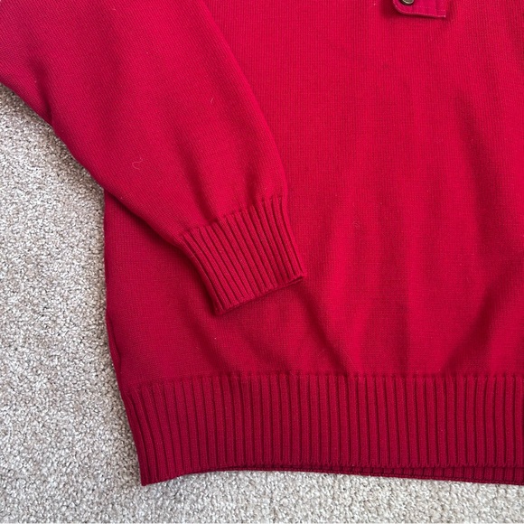 Paul & Shark Yachting Bretagne Red 100% Wool Quarter Zip Sweater Italy Mens XL - Picture 3 of 8